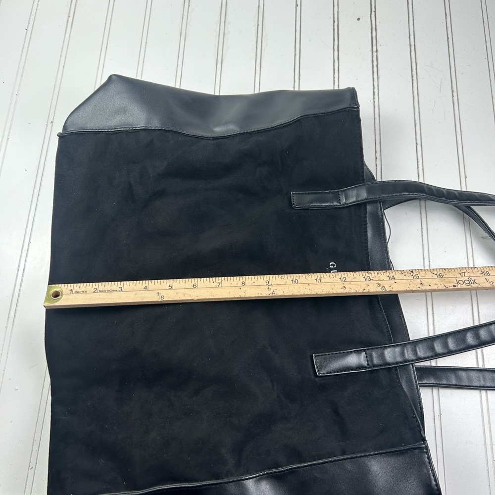 GUESS Y2K Black Suede Large Tote Bag Purse Bundle Wallet Sunglasses Case 3Pc - Picture 13 of 13